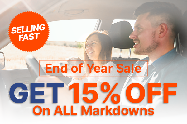 END OF YEAR SALE - Get 15% OFF on ALL Markdowns