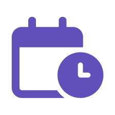 Calendar with clock icon