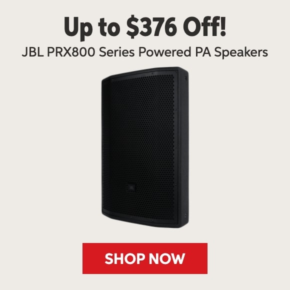 Up to $376 off JBL PRX800 series powered PA speakers. Shop now.