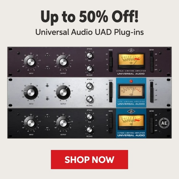 Up to 50% off Universal Audio UAD plug-ins. Shop now.