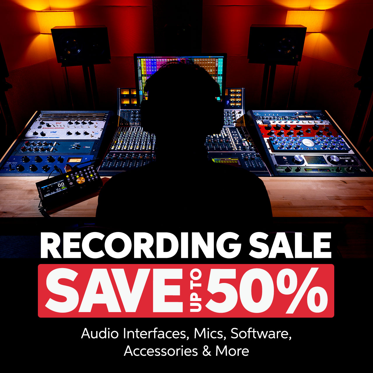 Recording Sale: Save up to 50% on Audio Interfaces, Mics, Software, Accessories, and More