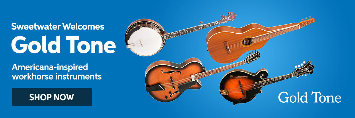 Sweetwater welcomes Gold Tone. Americana-inspired workhorse instruments. Shop now.