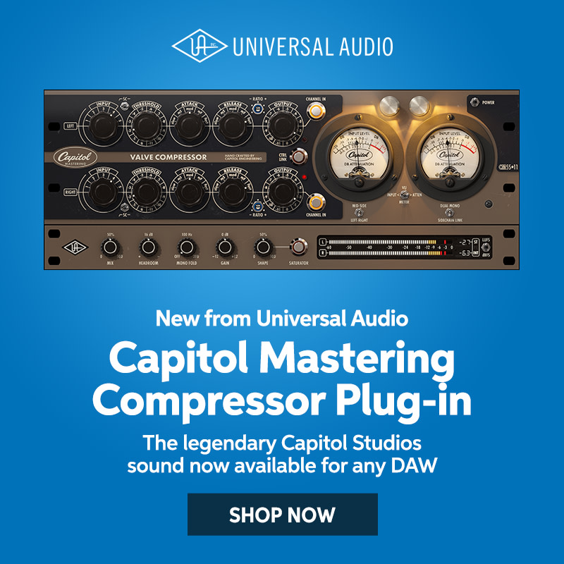 New from Universal Audio: Capitol mastering compressor plug-in. The legendary Capitol Studios sound now available for any DAW. Shop now.