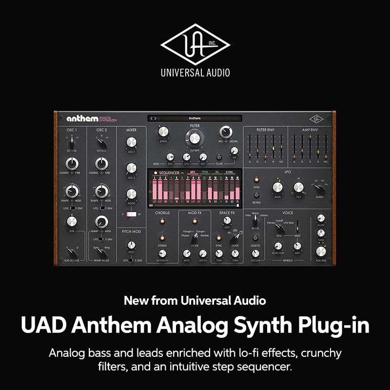 New from Universal Audio: UAD Anthem Analog Synth Plug-in