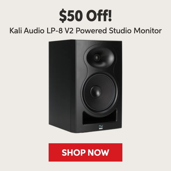 $50 off Kali Audio LP-8 V2 powered studio monitor. Shop now.