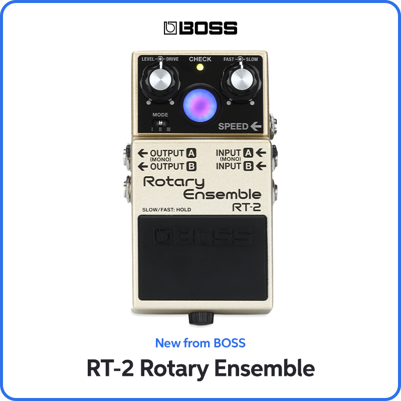 New from BOSS: RT-2 Rotary Ensemble Pedal