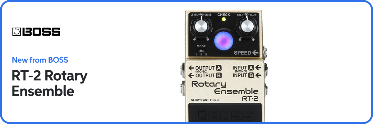 New from BOSS: RT-2 Rotary Ensemble Pedal