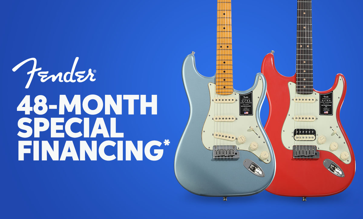 48-month Special Financing* on new Fender American Ultra Luxe Vintage guitars when you use your Sweetwater Card.