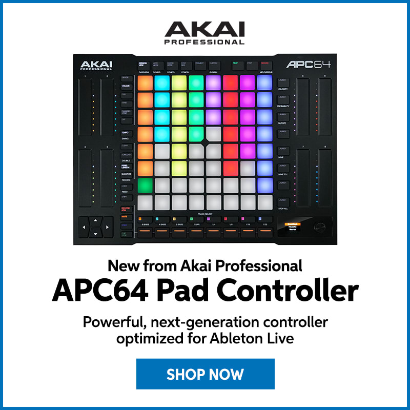 New from Akai Professional: APC64 pad controller. Powerful, next-generation controller optimized for Ableton Live. Shop now.