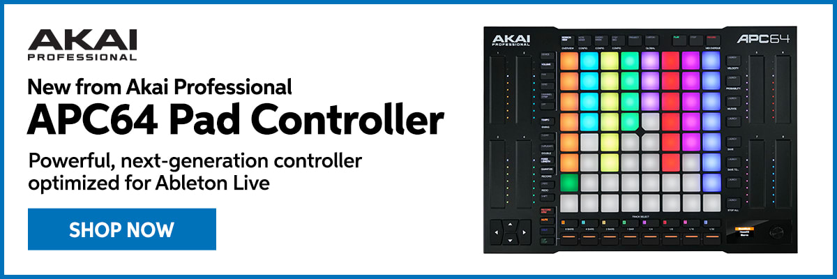 New from Akai Professional: APC64 pad controller. Powerful, next-generation controller optimized for Ableton Live. Shop now.