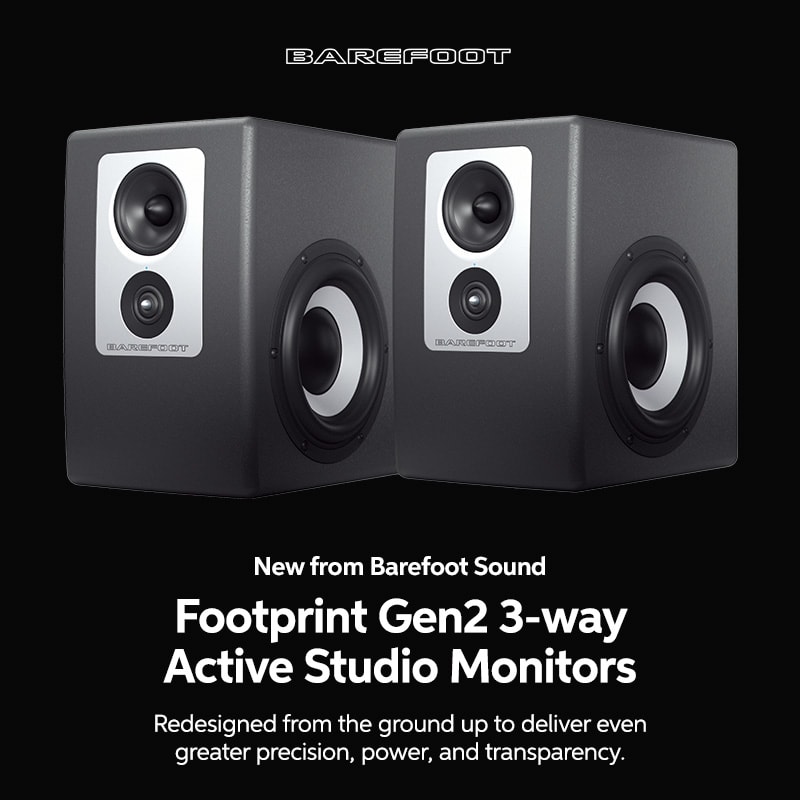 New from Barefoot Sound: Footprint Gen2 3-way Active Studio Monitors