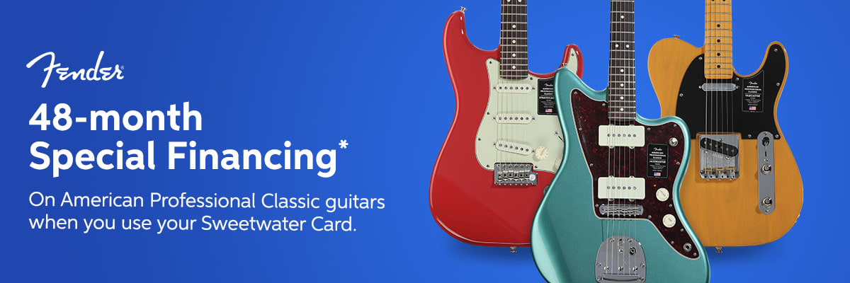 Fender 48-month Special Financing* on American Professional Classic guitars when you use your Sweetwater Card.
