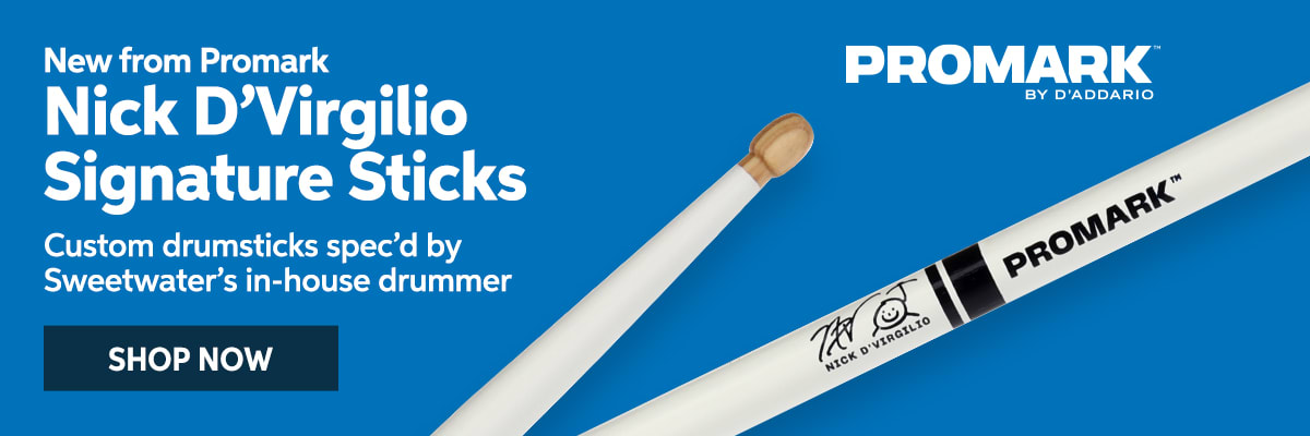 New from Promark: Nick D'Virgilio signature sticks. Custom drumsticks spec'd by Sweetwater's in-house drummer. Shop now.