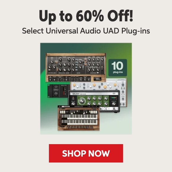 Up to 60% off select Universal Audio UAD plug-ins. Shop now.