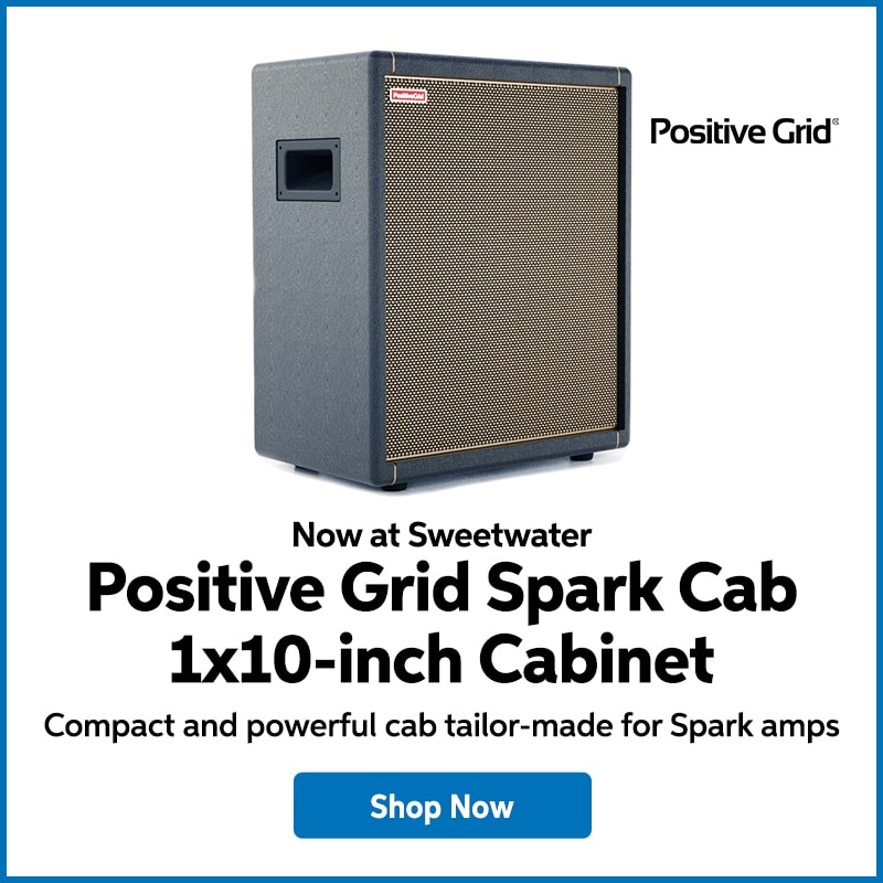 Now at Sweetwater: Positive Grid Spark Cab 1 x 10-inch cabinet. Compact and powerful cab tailor-made for Spark amps. Shop now.