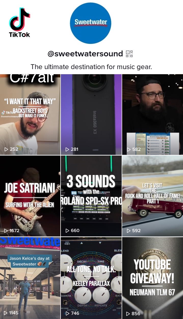 Sweetwater TikTok Page