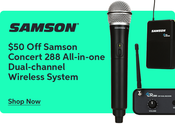 $50 Off the Samson Concert 288 All-In-One Dual-Channel Wireless System