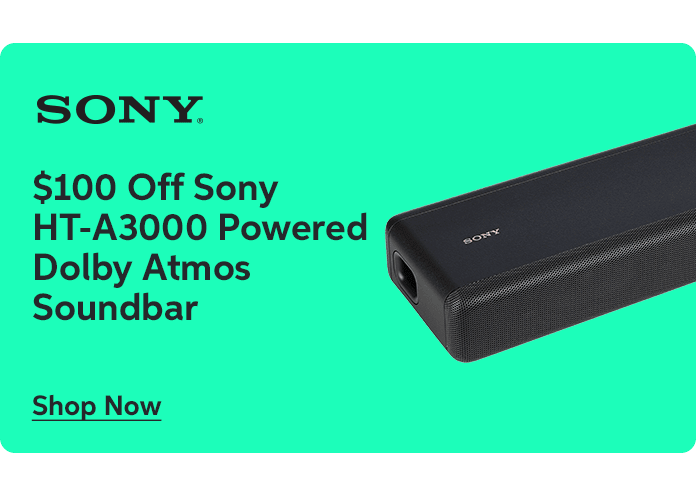 $100 Off Sony HT-A3000 Powered Dolby Atmos Soundbar