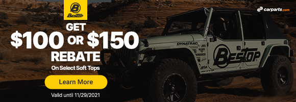 Receive a $100 Rebate on qualifying Bestop Soft Top