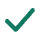 a pixel art of a green check mark on a black background.