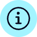 the letter i is in a circle on a blue background.
