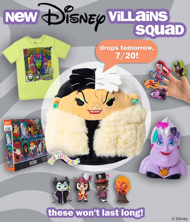 new Disney villains Squad, drops tomorrow, 7/20!