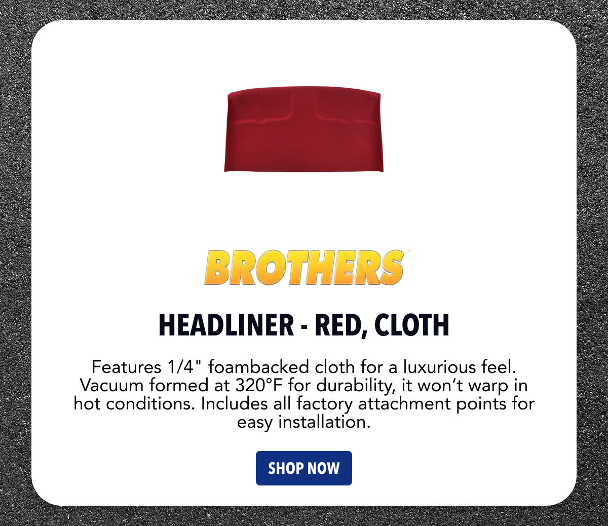 Brothers Headline - Red, Cloth