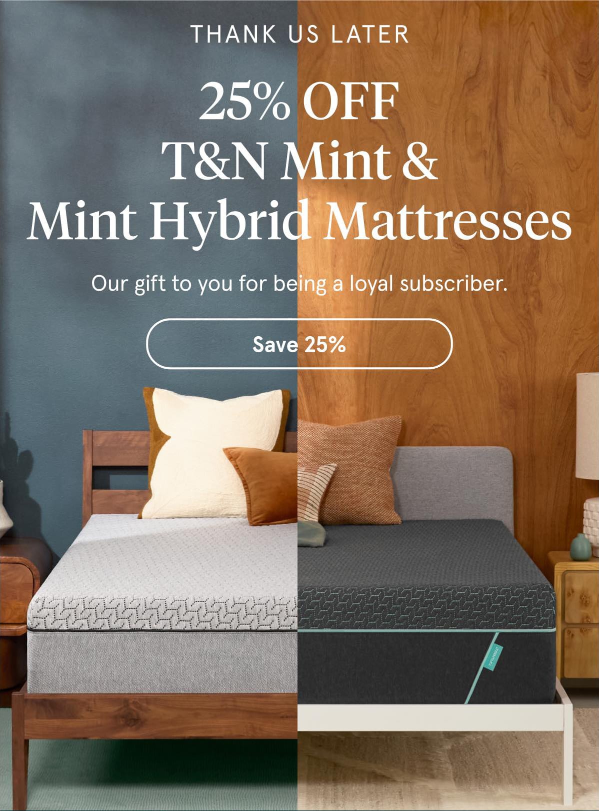 25% Off T&N Mint & Mint Hybrid Mattresses | Save 25%
