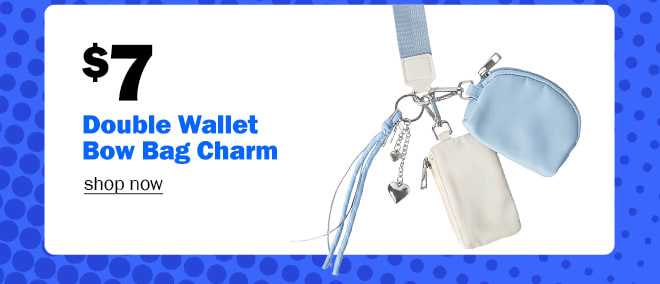 double wallet bow bag charm