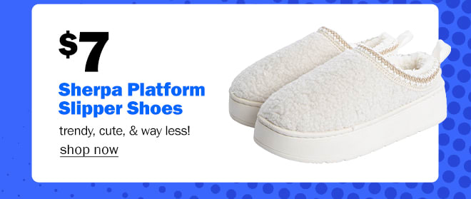 Sherpa platform slipper shoes