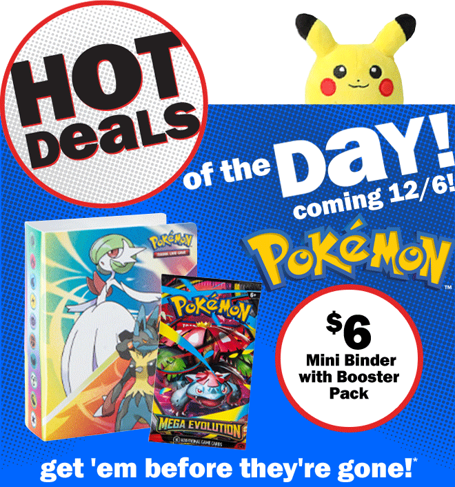 hot deals of the day coming 12/6! 