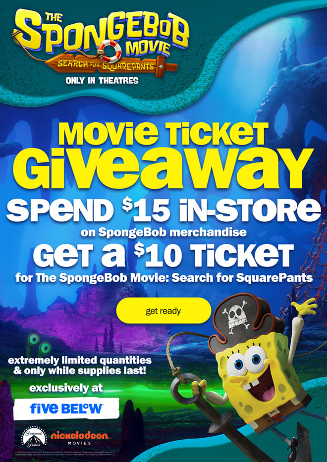 SpongeBob SquarePants movie ticket giveaway!