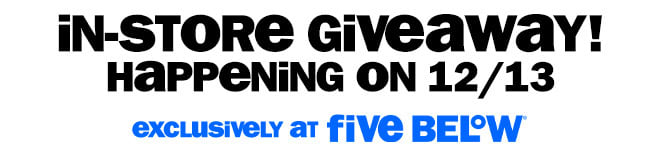 in-store giveaway happening on 12/13