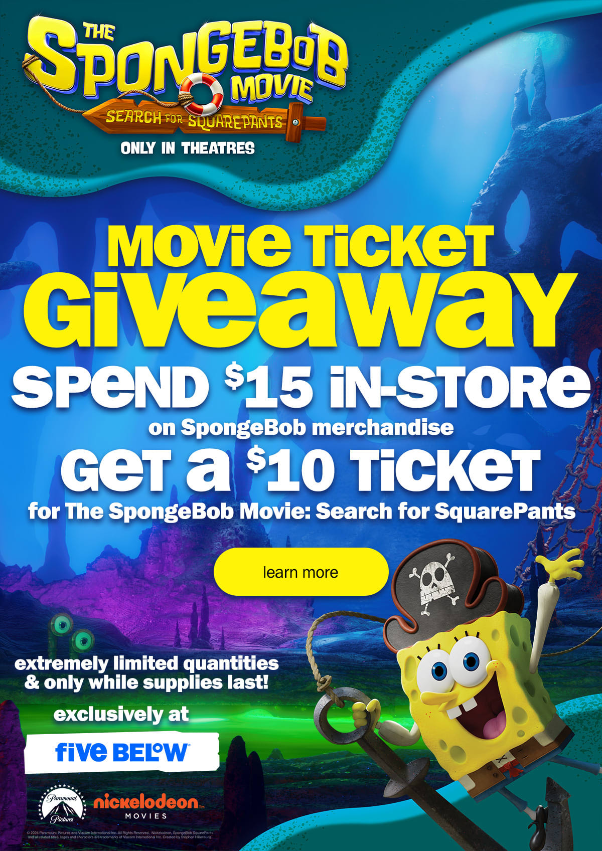 SpongeBob SquarePants movie ticket giveaway!