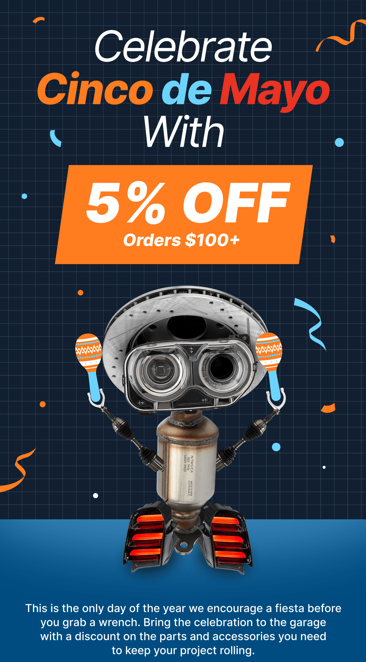 Celebrate Cinco de Mayo With 5% OFF Orders $100+