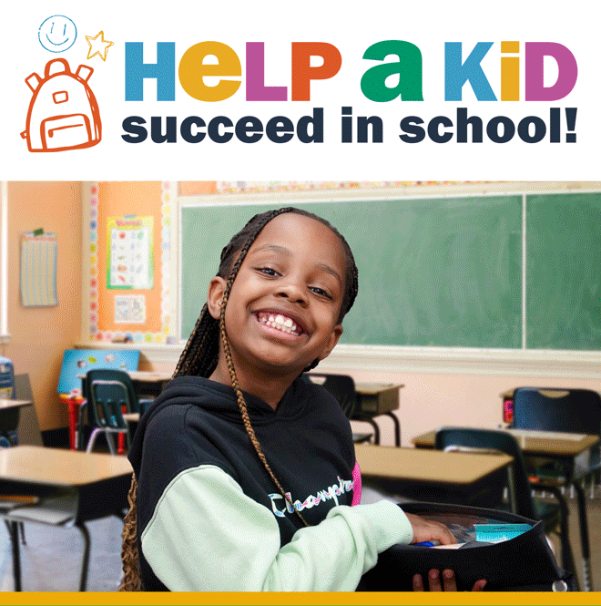 help a kid succeed in school!