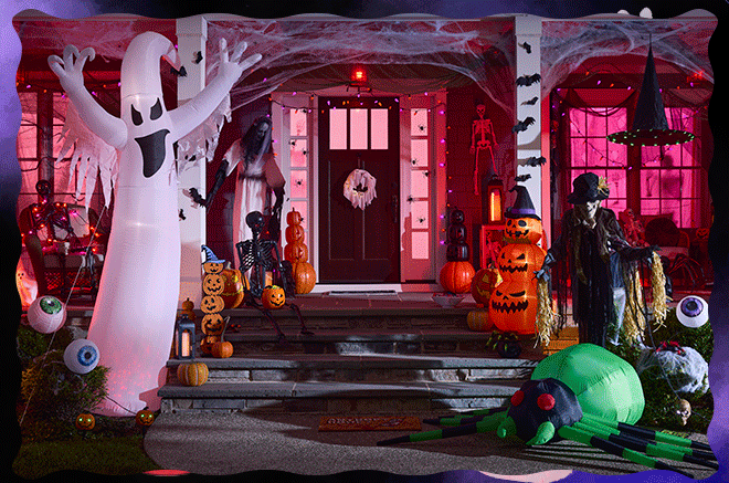 gif of halloween inflatables